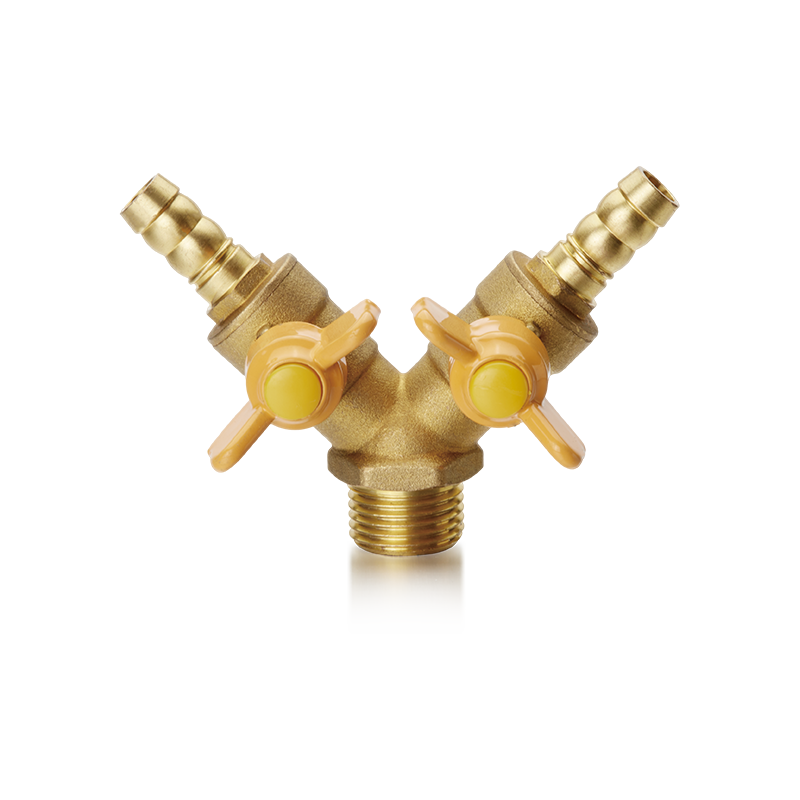Van bi đồng thau YH-208 （Đầu nối ống đôi M/